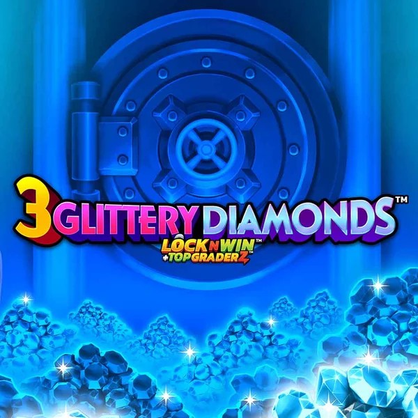 3 Glittery Diamonds slot visual from PearFiction Studios available on spinsinocasinoo.com