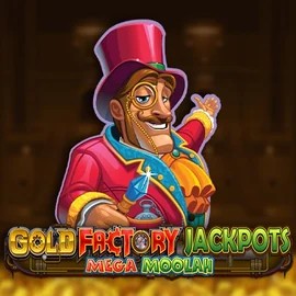 Gold Factory Jackpots Mega Moolah casino game by Aurum Signature Studios – featured logo at Spinsino Casino