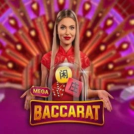 Mega Baccarat slot icon by Pragmatic Play, available at Spinsino Casino